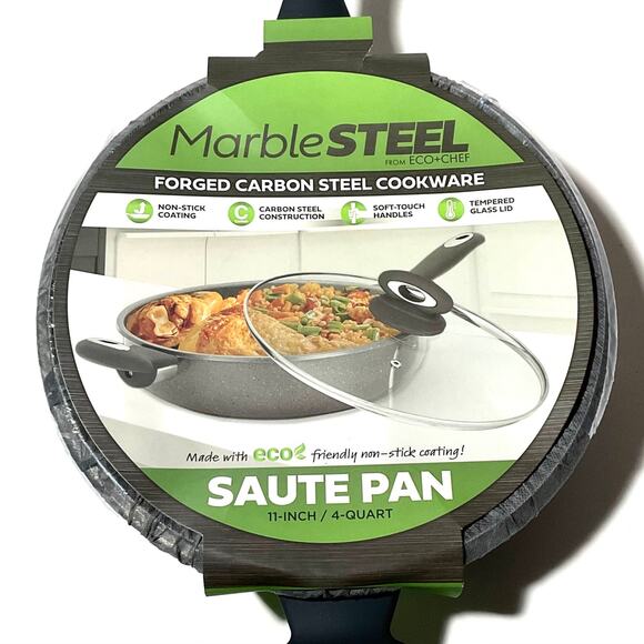 ECO+CHEF Marble Steel 4-Quart Sauté Pan (11-Inch/ 4 Quart) - Picture 1 of 5